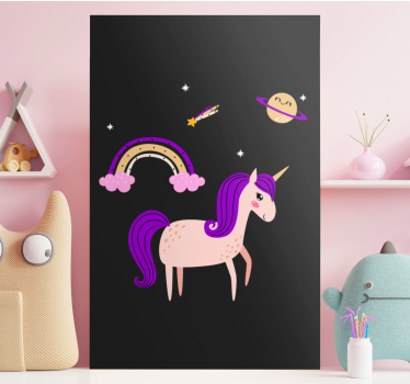 Canvas schilderij eenhoorn schattig eenhoorn droomland - TenStickers