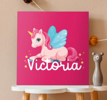Canvas schilderij eenhoorn schattig fantasiewezen - TenStickers