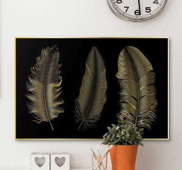 Canvas schilderij gouden blad ontwerpen - TenStickers
