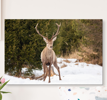 Canvas schilderij herten majestueuze hert in de natuur - TenStickers