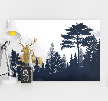 Canvas schilderij herten majestueuze herten - TenStickers