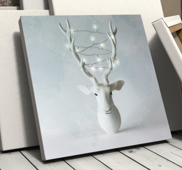 Canvas schilderij herten met gewei display - TenStickers