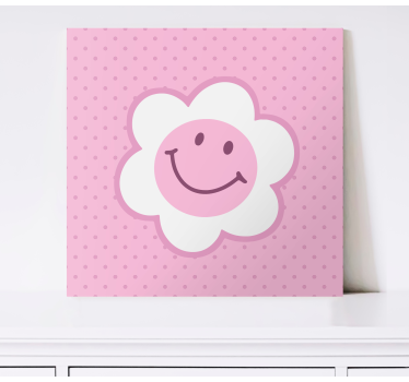 Canvas schilderij herten met lachend bloemen gezicht - TenStickers