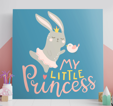 Canvas schilderij herten schattige konijn prinses - TenStickers
