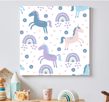 Canvas schilderij herten speelse eenhoorn patronen - TenStickers