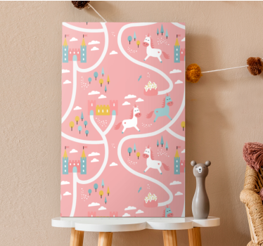 Canvas schilderij herten speelse eenhoorn reis - TenStickers