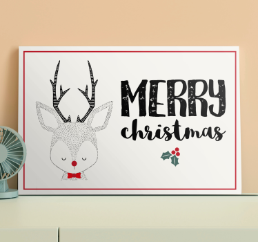 Canvas schilderij herten vrolijke kerst rendier - TenStickers
