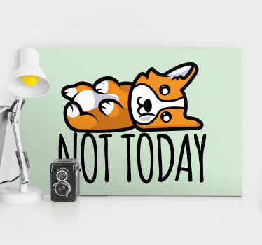 Canvas schilderij hond corgi liggend - TenStickers