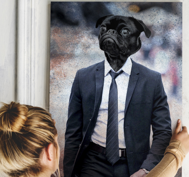 Canvas schilderij hond dapper hondenportret - TenStickers