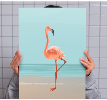 Canvas schilderij vogels elegante flamingo houding - TenStickers