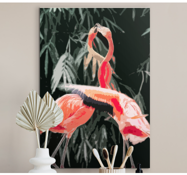 Canvas schilderij vogels flamingo paar - TenStickers
