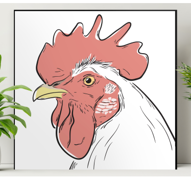 Canvas schilderij vogels gedetailleerd hanenportret - TenStickers