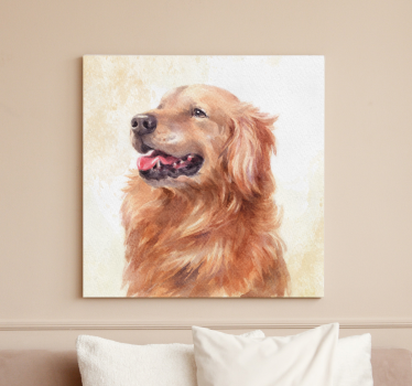 Canvas schilderij hond golden retriever illustratie - TenStickers