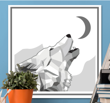 Canvas schilderij hond huilende wolf - TenStickers