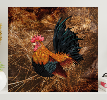 Canvas schilderij vogels kleurrijke haan - TenStickers