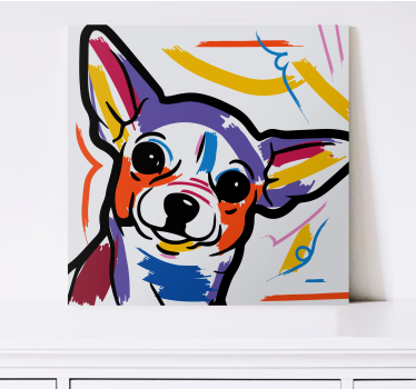 Canvas schilderij hond kleurrijke hondenkunst - TenStickers