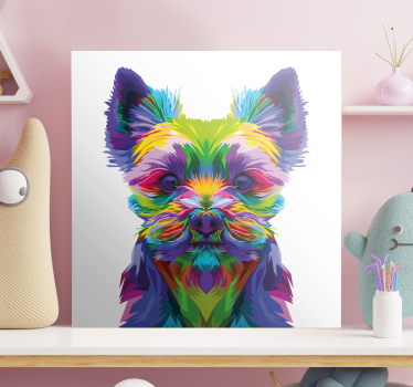 Canvas schilderij hond levendige hondenillustratie - TenStickers