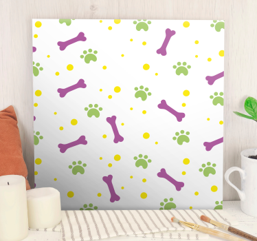 Canvas schilderij hond levendige pootafdrukken - TenStickers