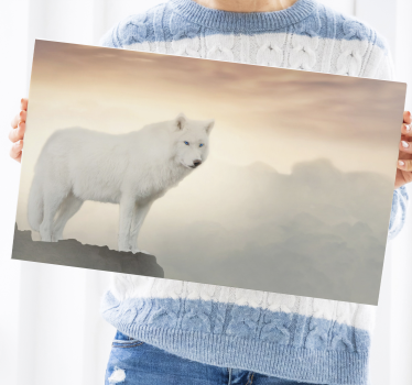 Canvas schilderij hond majestueuze arctische wolf - TenStickers