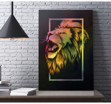 Canvas schilderij andere dieren leeuwengebrul - TenStickers