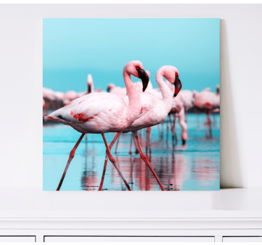 Canvas schilderij vogels majestueuze roze flamingo's - TenStickers