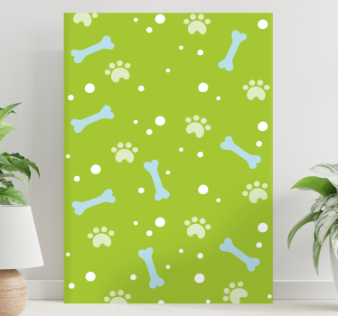 Canvas schilderij hond pootafdruk patroon - TenStickers