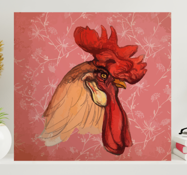 Canvas schilderij vogels rooster illustratie - TenStickers