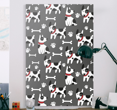 Canvas schilderij hond speelse hondenpatronen - TenStickers