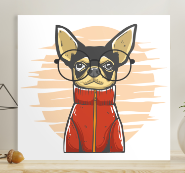 Canvas schilderij hond stijlvol hondenportret - TenStickers
