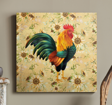 Canvas schilderij vogels levendig hanenportret - TenStickers