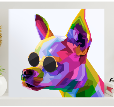 Canvas schilderij hond vivid hondenkunst - TenStickers