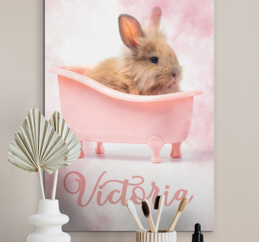 Canvas schilderij kat schattig konijn portret - TenStickers