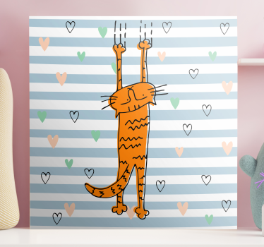 Canvas schilderij kat speelse oranje kat - TenStickers