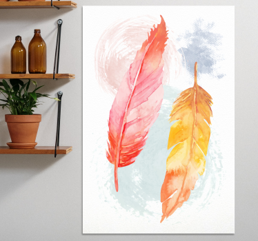 Canvas schilderij kleurrijk veerontwerp - TenStickers