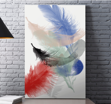 Canvas schilderij kleurrijke veer display - TenStickers