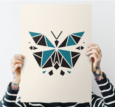 Canvas schilderij libellen geometrische vlinder vorm - TenStickers