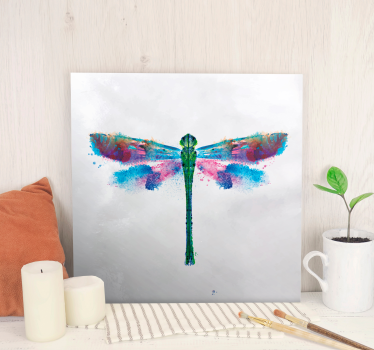 Canvas schilderij libellen kleurrijk ontwerp - TenStickers