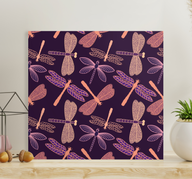 Canvas schilderij libellen verfijnde libellenpatronen - TenStickers