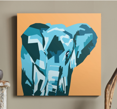 Canvas schilderij olifant gestileerd olifantenportret - TenStickers