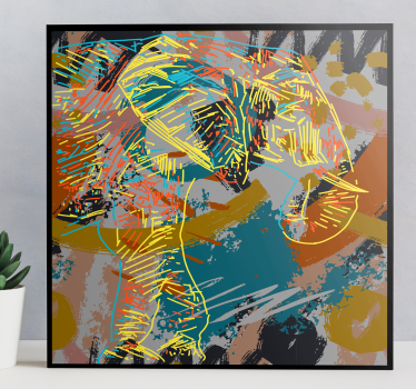 Canvas schilderij olifant hedendaagse olifanten schets - TenStickers