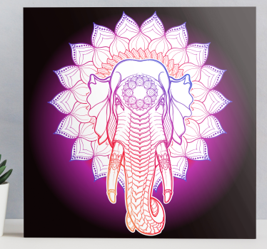 Canvas schilderij olifant majestueuze olifant mandala - TenStickers