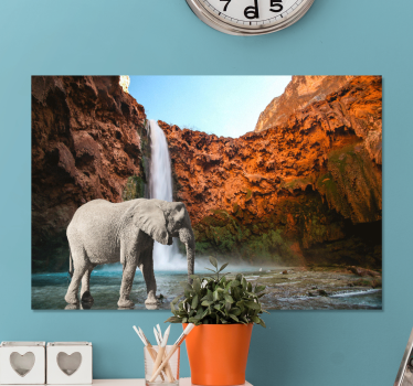 Canvas schilderij olifant majestueuze olifanten oase - TenStickers
