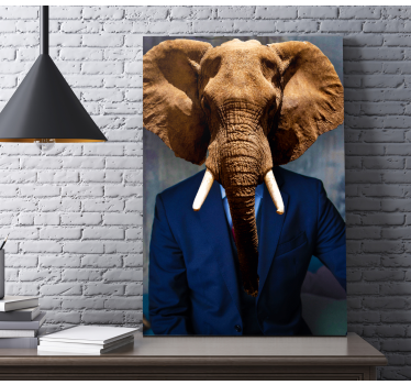 Canvas schilderij olifant olifantenkop portret - TenStickers