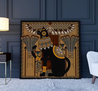 Canvas schilderij olifant oude egyptische kat - TenStickers