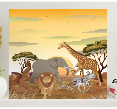 Canvas schilderij olifant savanne dierenleven - TenStickers