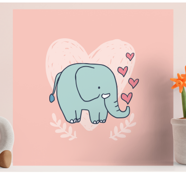 Canvas schilderij olifant schattige olifanten liefde - TenStickers