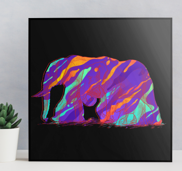 Canvas schilderij olifant silhouet kunst - TenStickers