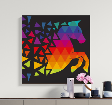 Canvas schilderij paarden Paard met kleurrijke dods - TenStickers