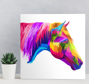 Canvas schilderij paarden Veelkleurig paard - TenStickers