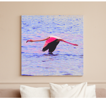 Canvas schilderij vis flamingo in vlucht - TenStickers